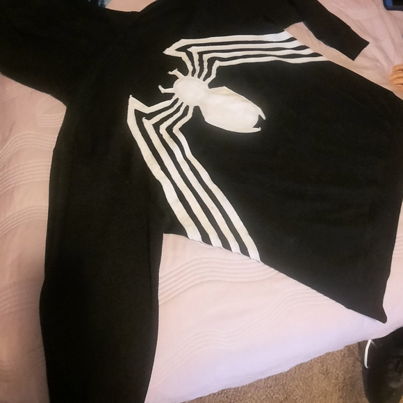 Authentic Marvel Black & White Spiderman Venom Hooded Sweat Jacket 2XL - Picture 3 of 4